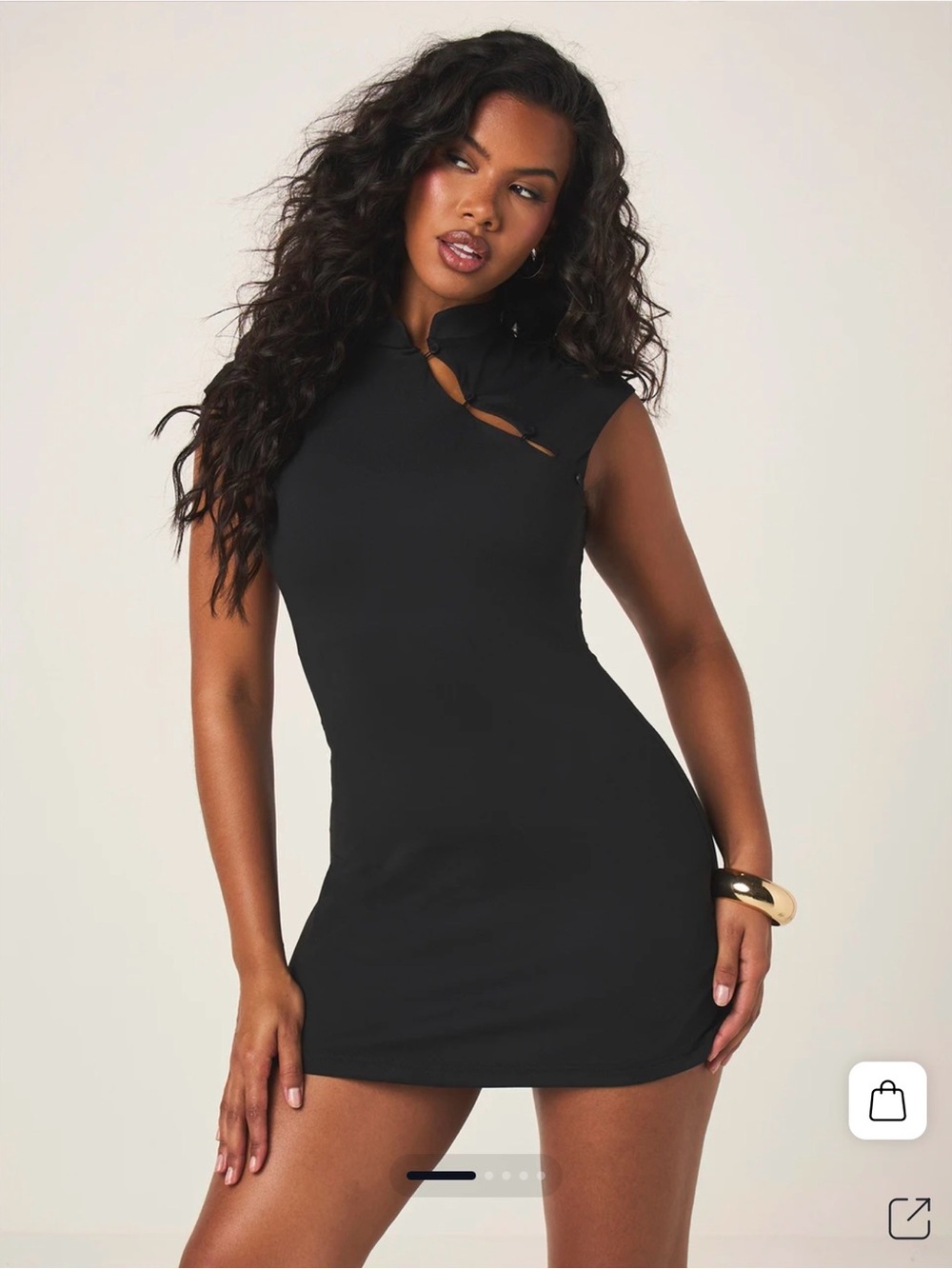 Missguided High Neck Collar Detail Mini Dress